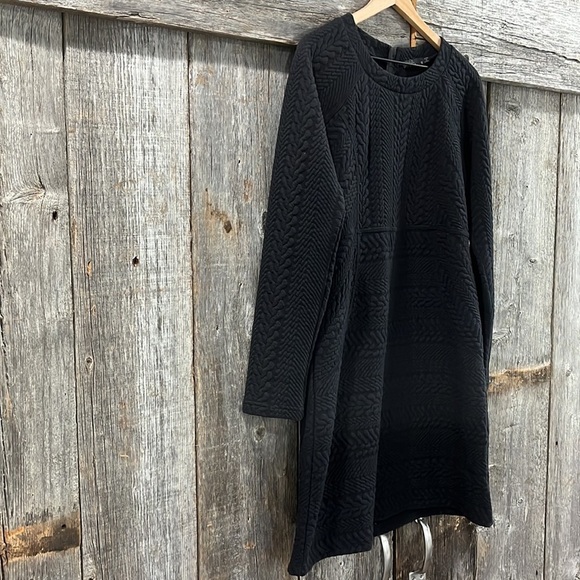 PrAna Black Jacquard Macee Knit Quilted Long Sleeve Dress - Picture 7 of 9